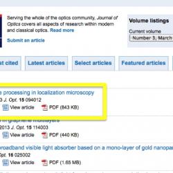 Most read article in Journal of Optics