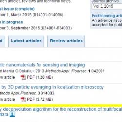 Most read articles in Methods and Applications in Fluorescence