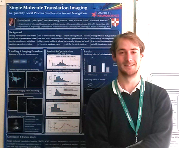 Florian Ströhl wins best poster prize at British Biophysical Society Meeting 2016